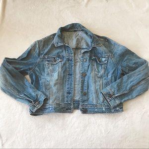 American Eagle Lightly Distressed Denim Jacket